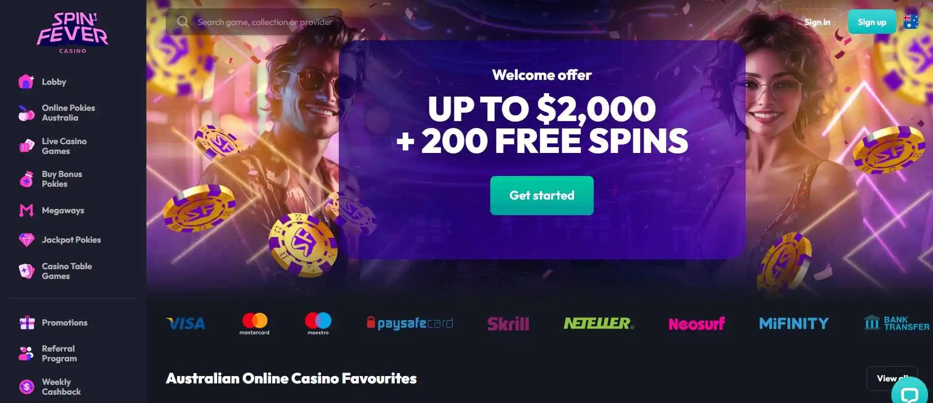 spin fever casino home page