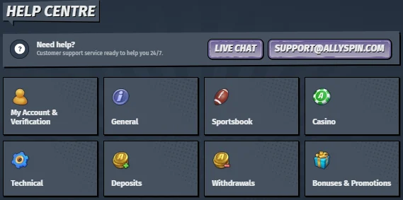 allyspin casino help