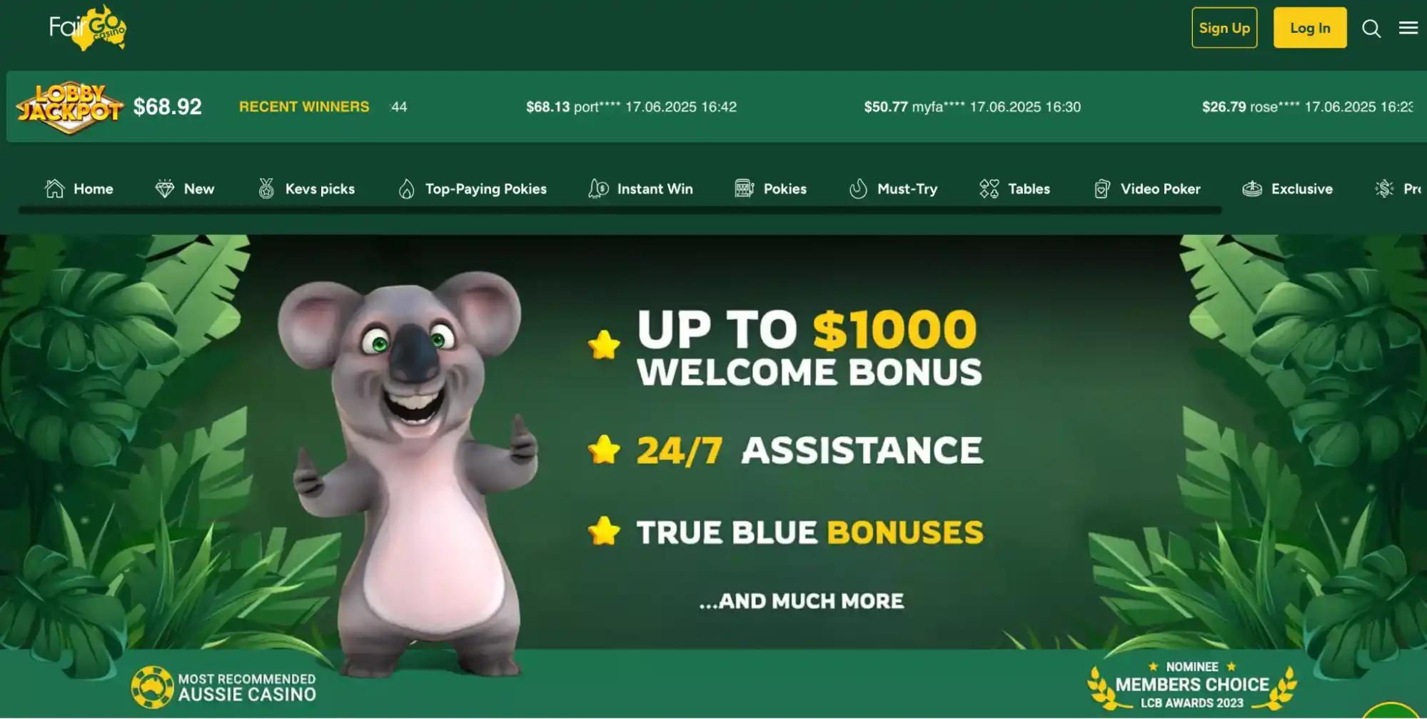 fair go casino main page