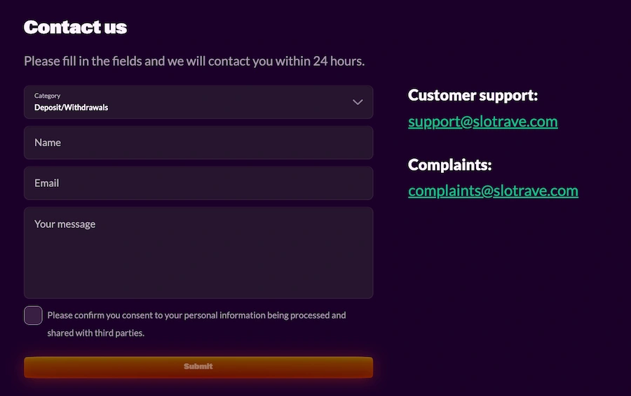 slotrave casino support